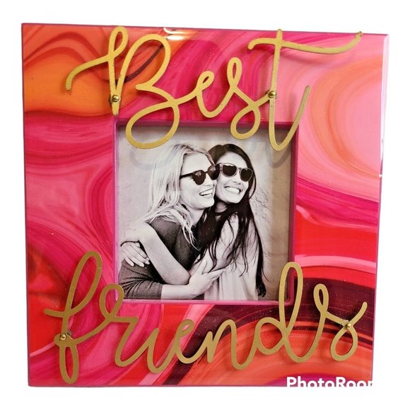 Best Friends Square Picture Frame 7"x7" with 3.5"x3.5" Opening Free Standing - Picture 2 of 4